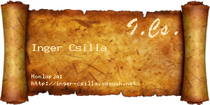 Inger Csilla névjegykártya